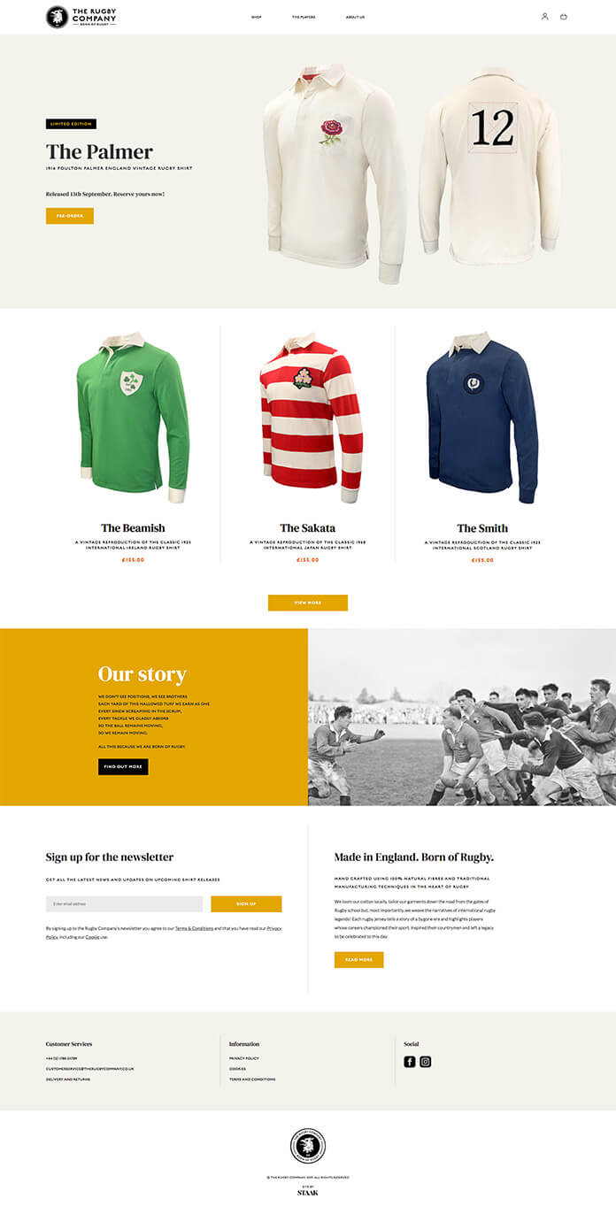 Screen capture of therugbycompany.co.uk
